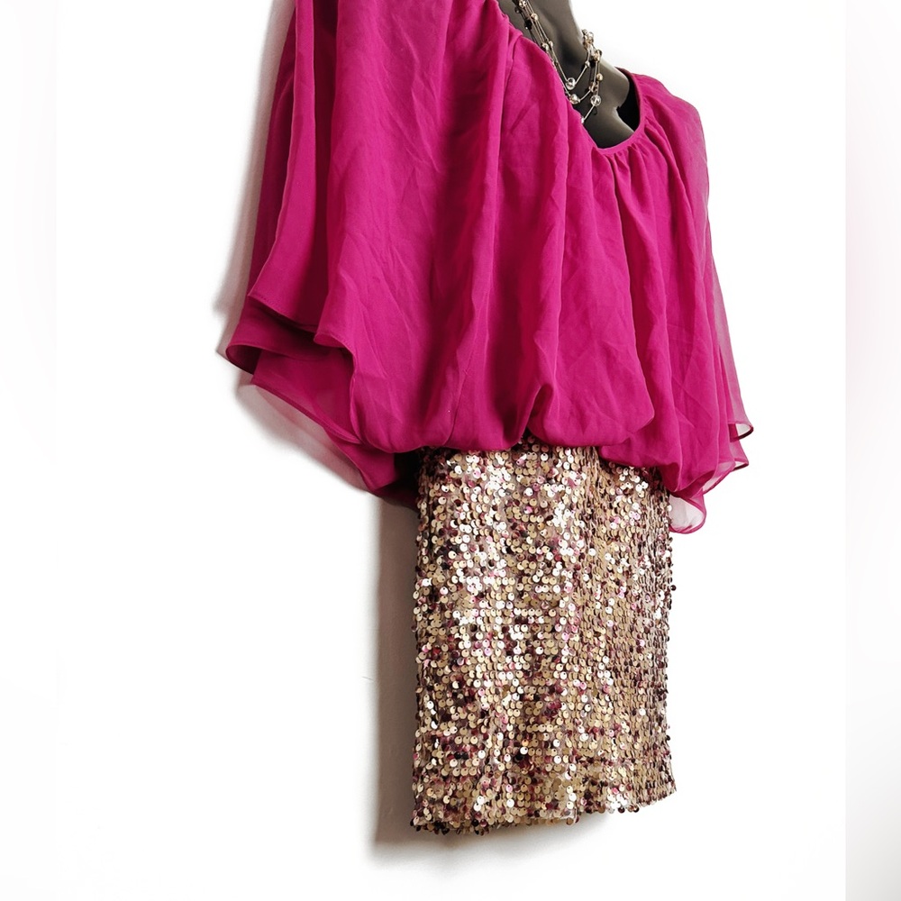 Fuchsia Sequin Bottom Dress - Picture 3 of 12